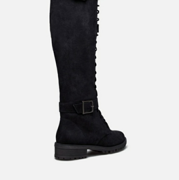 Piper Thigh High Combat Boot - Picture 3 of 5
